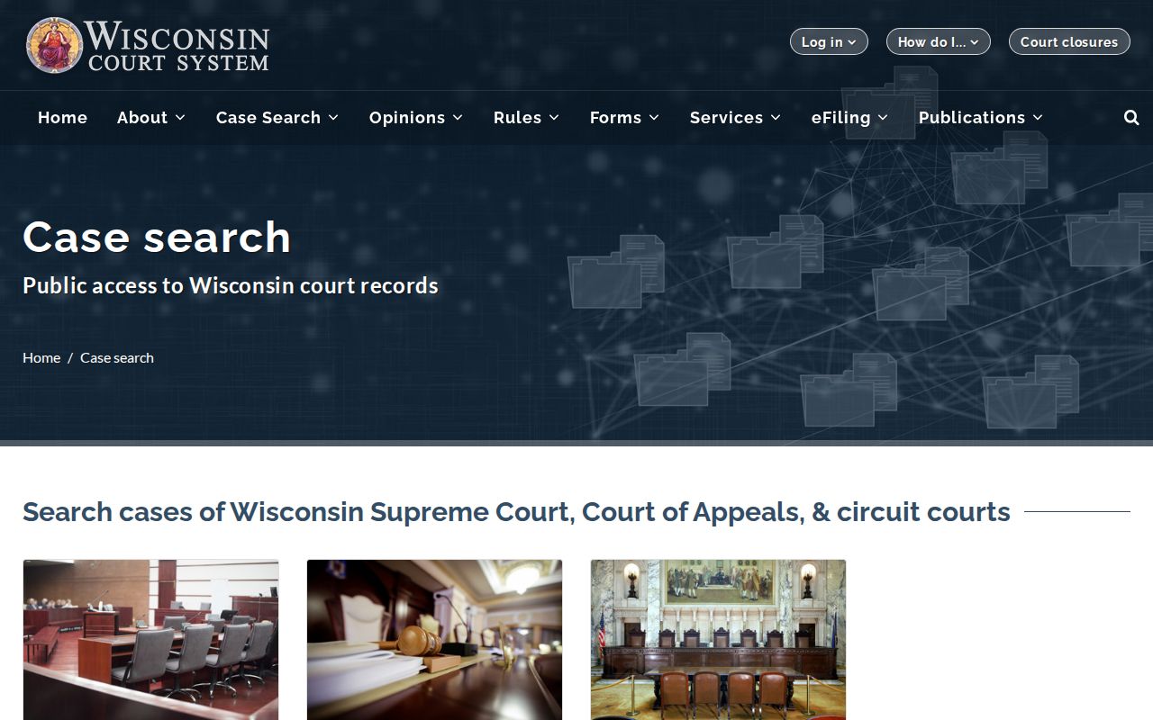 Wisconsin court search router for Grant County criminal case records