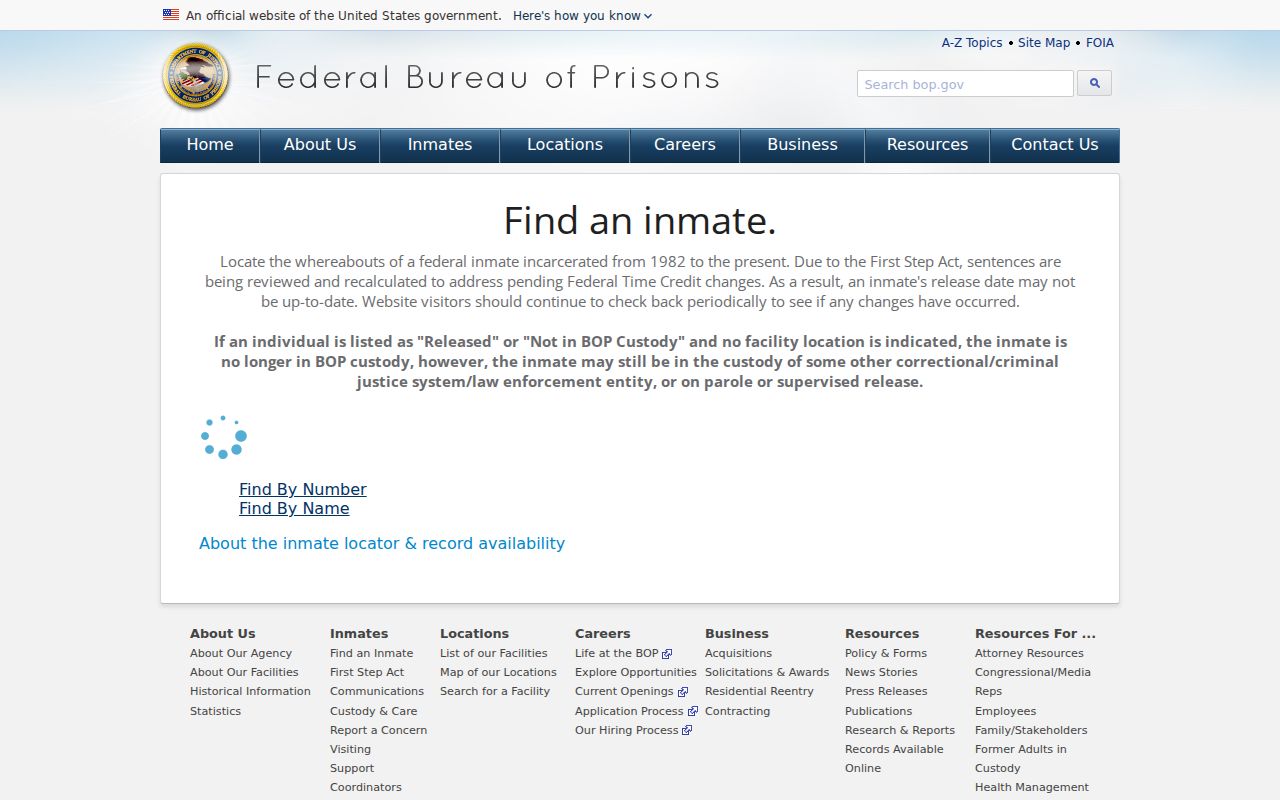 Grant County criminal history federal inmate locator